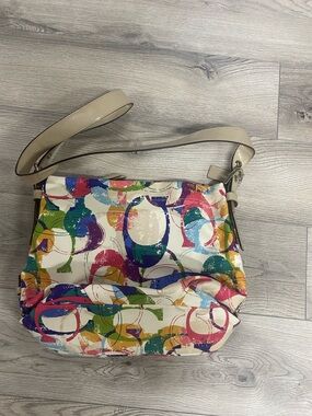 Multicolor Print coach bag